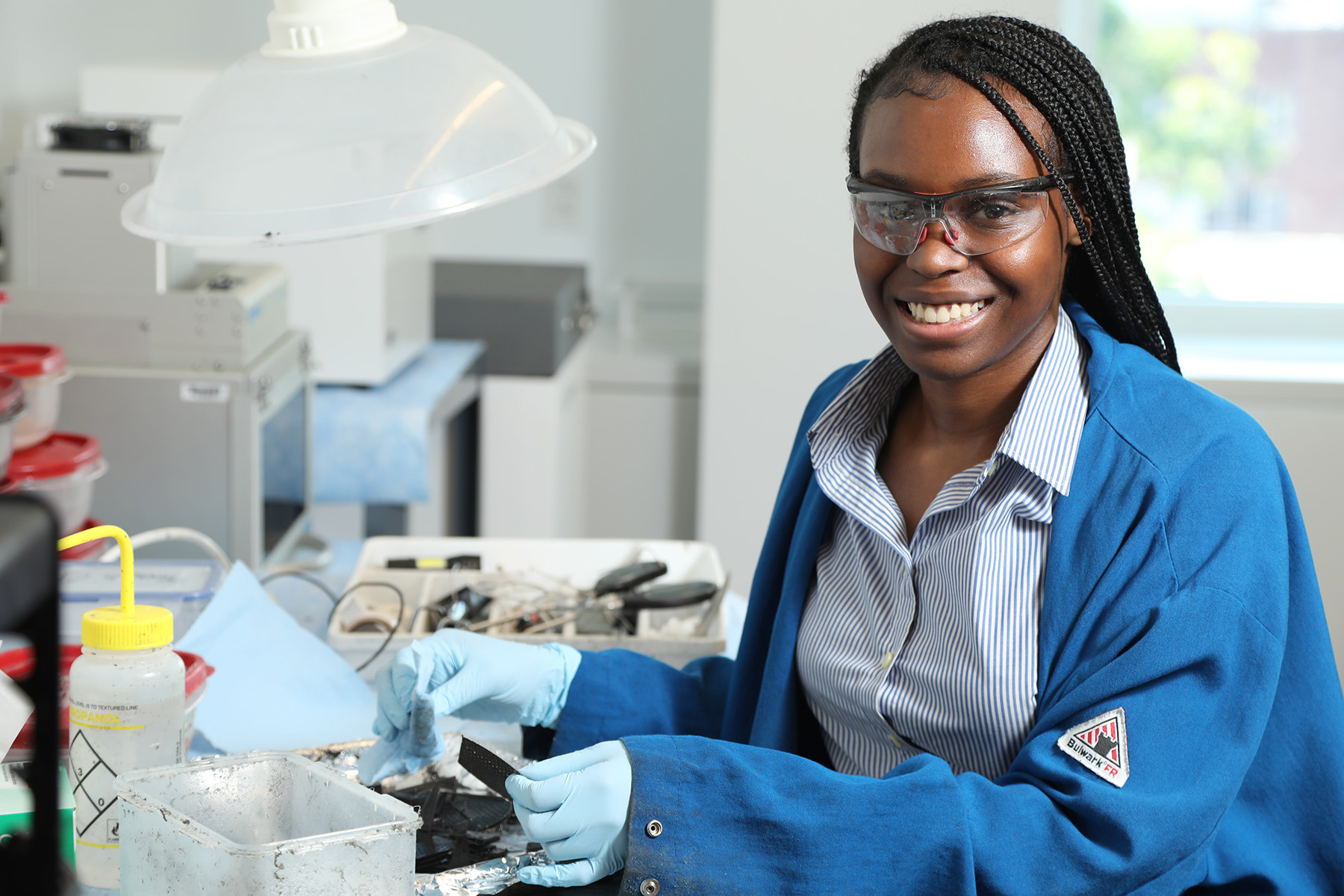 A student in the lab